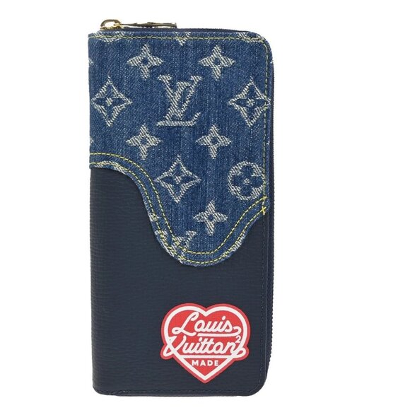 LOUIS VUITTON NIGO Zippy Wallet Vertical Monogram Denim Blue - Picture 2 of 11